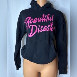 Beautiful Disaster Black Hoodie with Pink Logo
